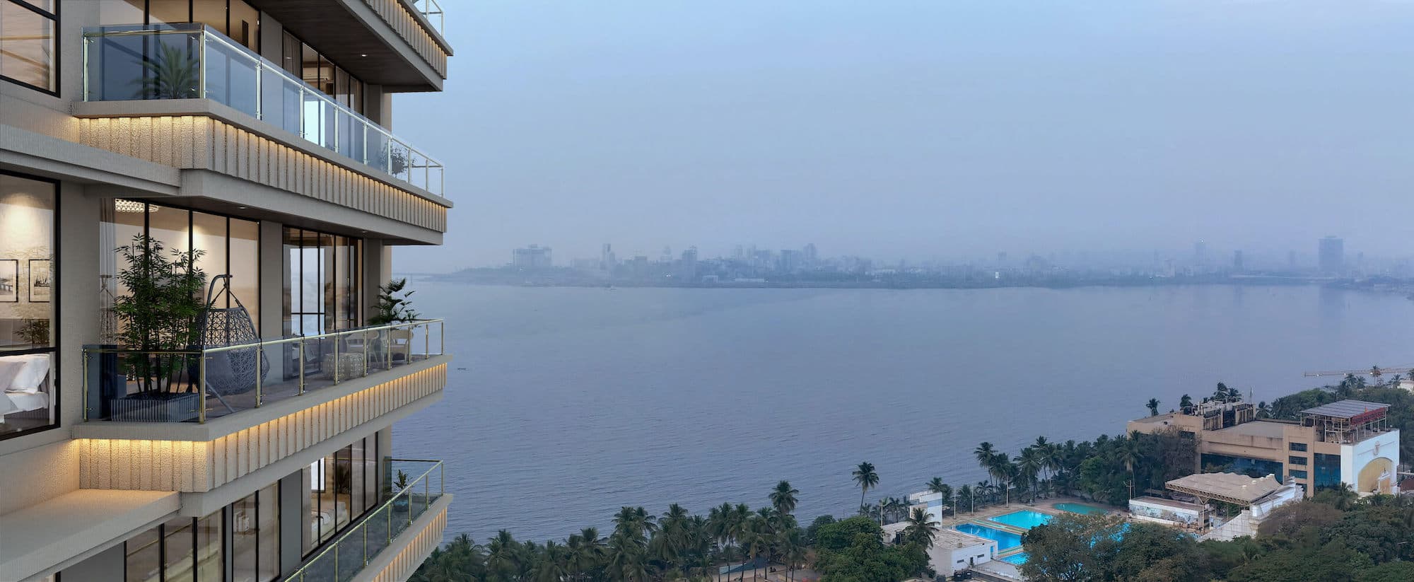 Luxury high-rise residential project overlooking the Mumbai bay